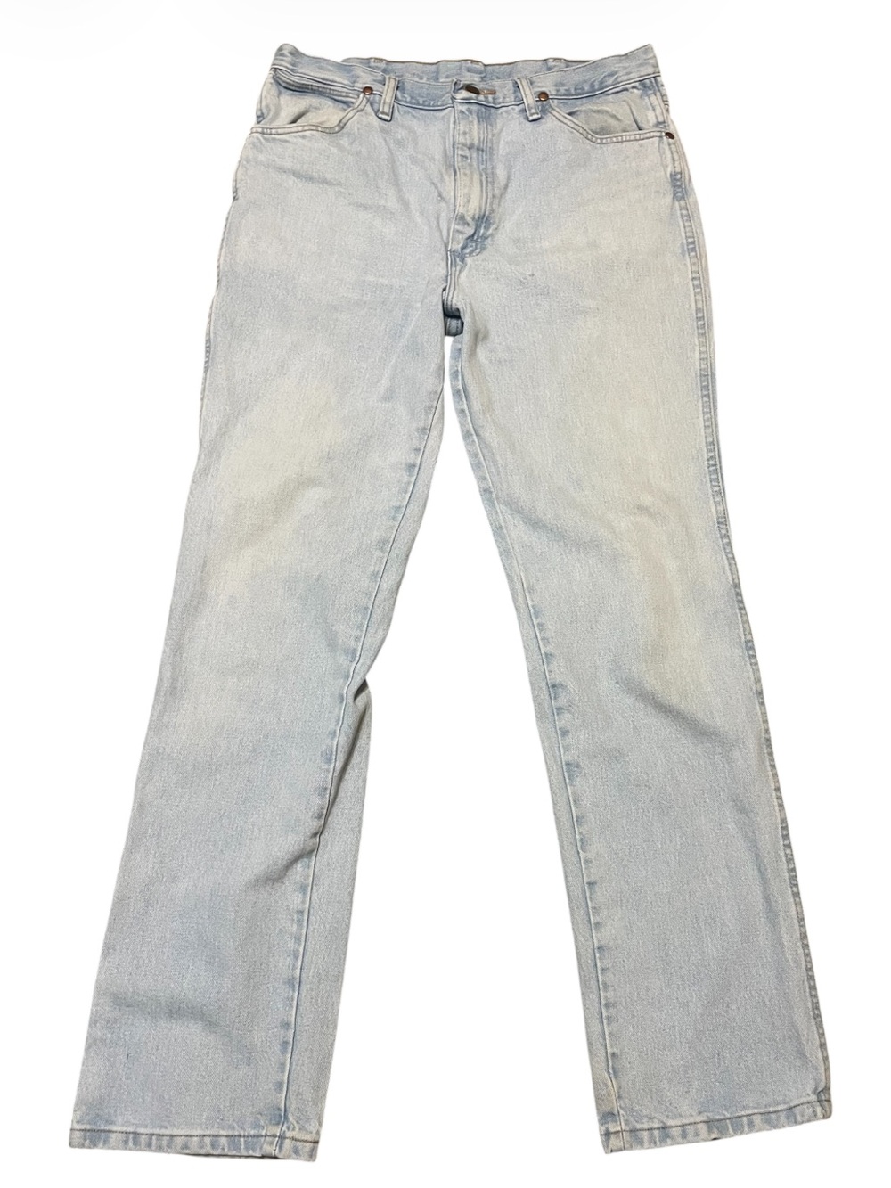 Men's Wrangler Light Wash Straight Leg Jeans 34x32.5